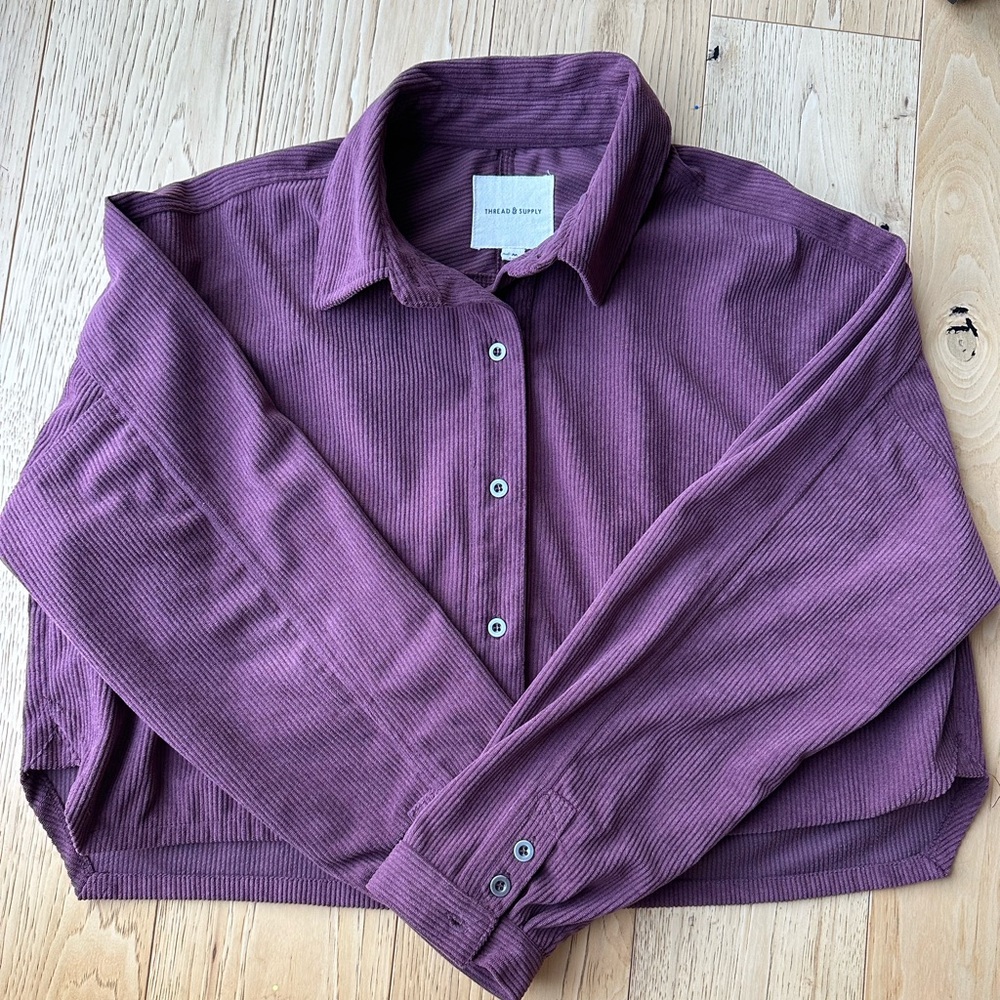 Thread and Supply Women's Purple Corduroy Shirt